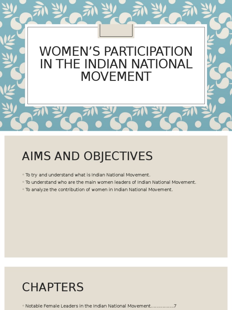 WOMEN's Participation in The Indian National Movement | PDF | Indian ...