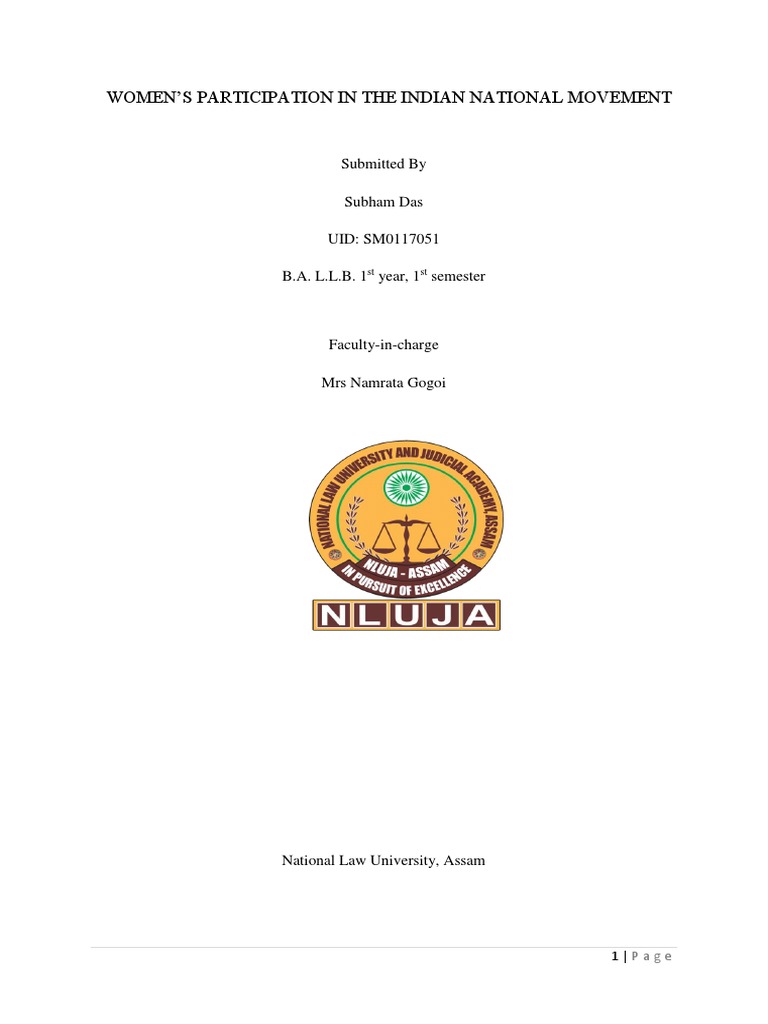 Women's Role in India's National Movement | PDF | Indian Independence ...