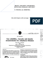 "Gas Solubility, Viscosity and Density Measurements For Athabasca Bitumen" W.Y. Svrcek A.K. Merotra