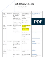 Suggested Weekly Schedule Week 8