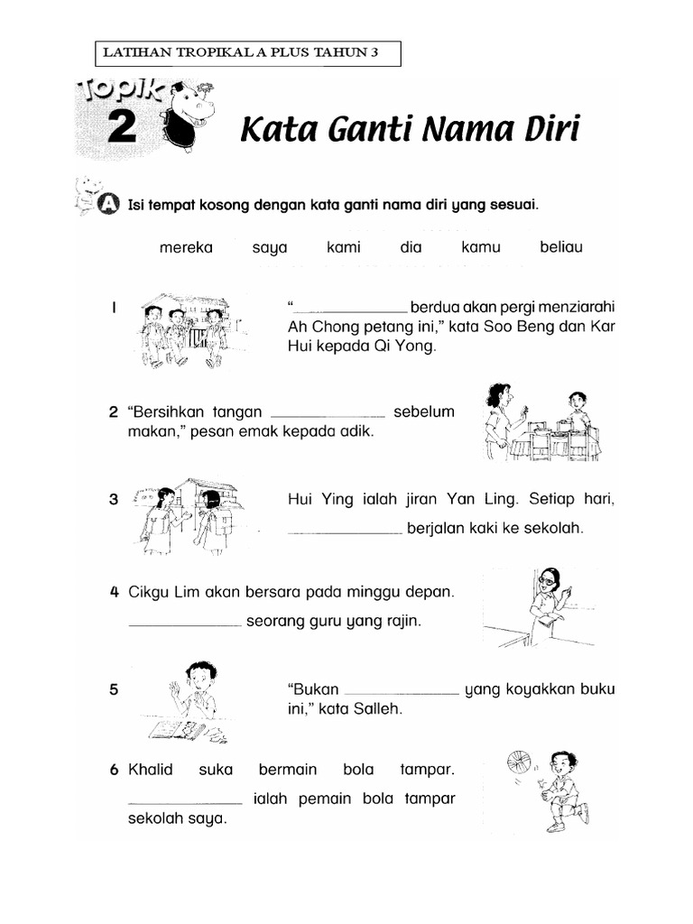 Ejercicio De Kata Ganti Nama Diri Para 3