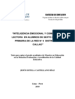 2010 - Castellano - Inteligencia Emocional y Comprensión Lectora en Alumnos de Sexto Grado de Primaria de La Red #4 Distrito Del Callao