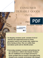 Consumer Durable Goods (A.C) : Presented by Swapan Saxena