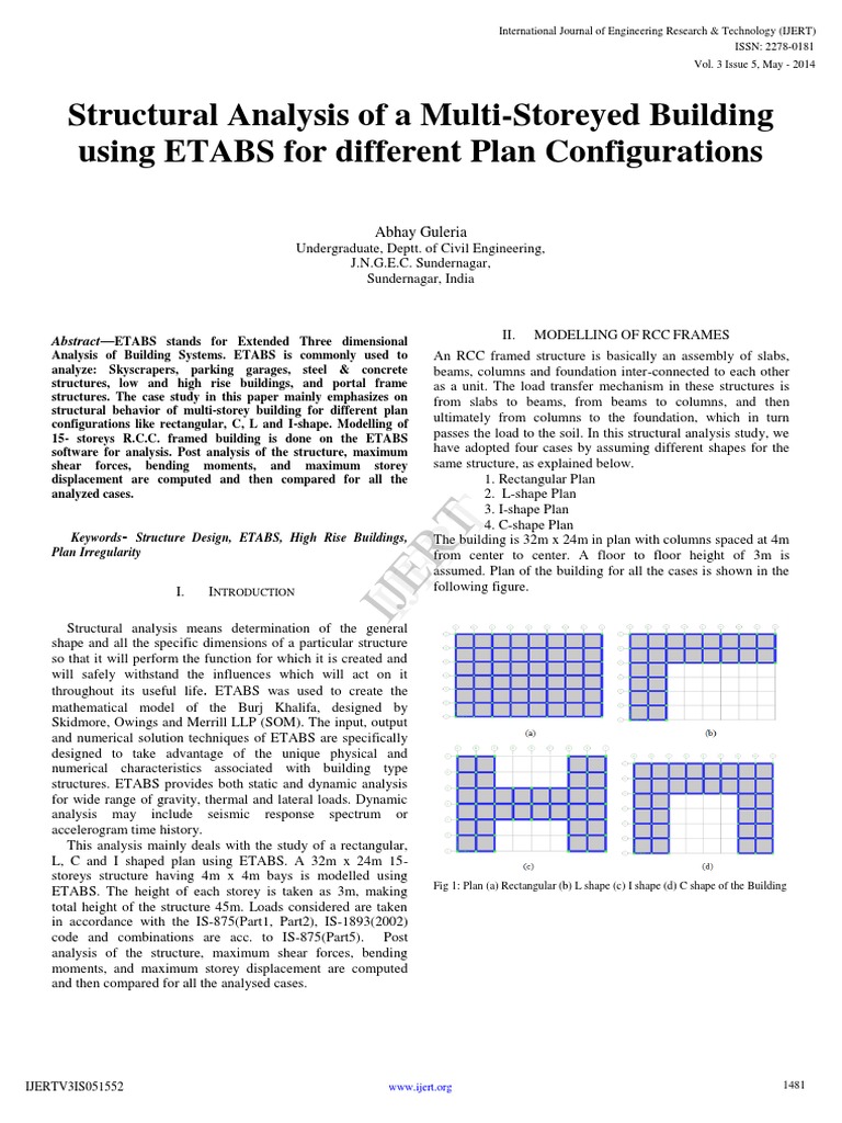 ETABS Analysis of Multi-Storey Building | PDF | Structural Analysis ...