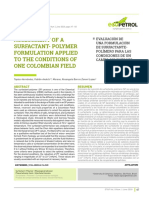 ASSESSMENT OF A SURFACTANT POLYMER FORMULATION APPLIED TO THE CONDITIONS OF ONE COLOMBIAN FIELD