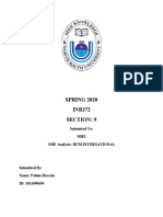 SPRING 2020 INB372 Section: 9: Submitted To: MHZ Sme Analysis: Hum International