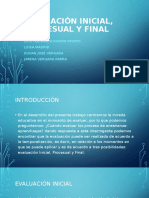 Evaluación Inicial, Procesual y Final