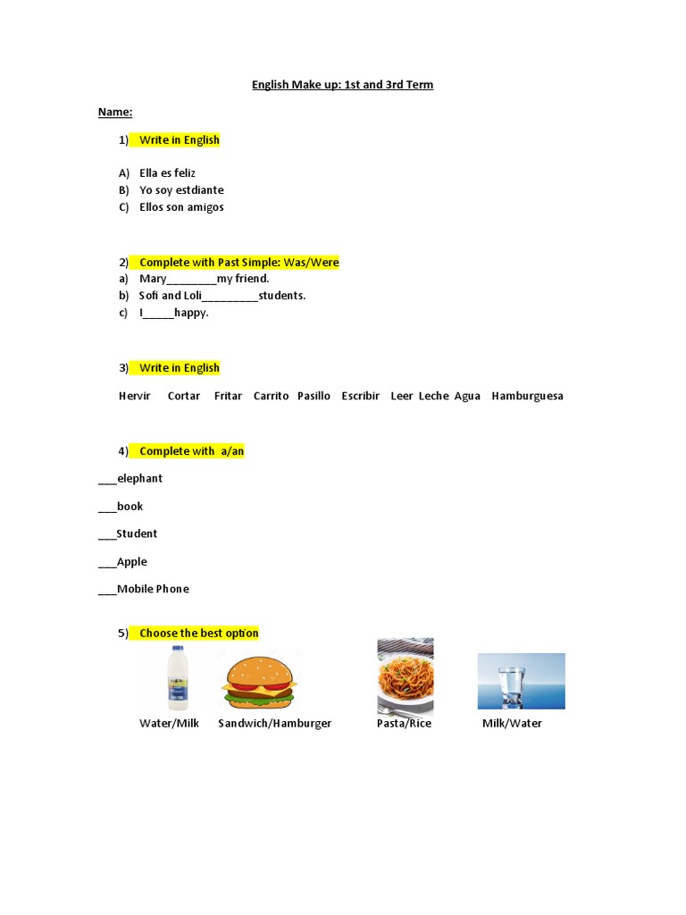 English Exercises for Beginners | PDF | Language Arts & Discipline