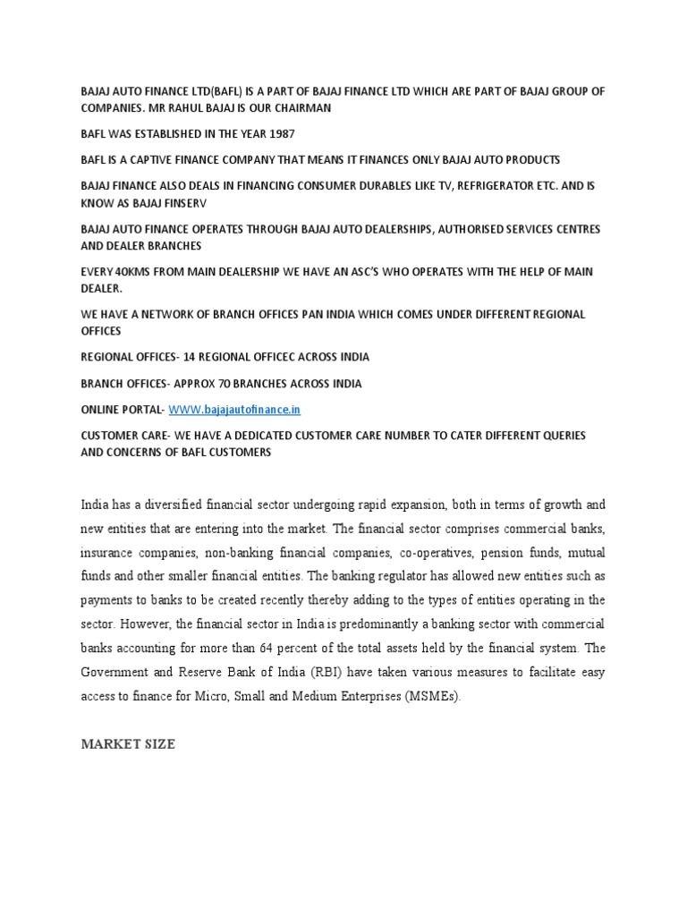 An Overview of Bajaj Auto Finance Limited and the Growth and