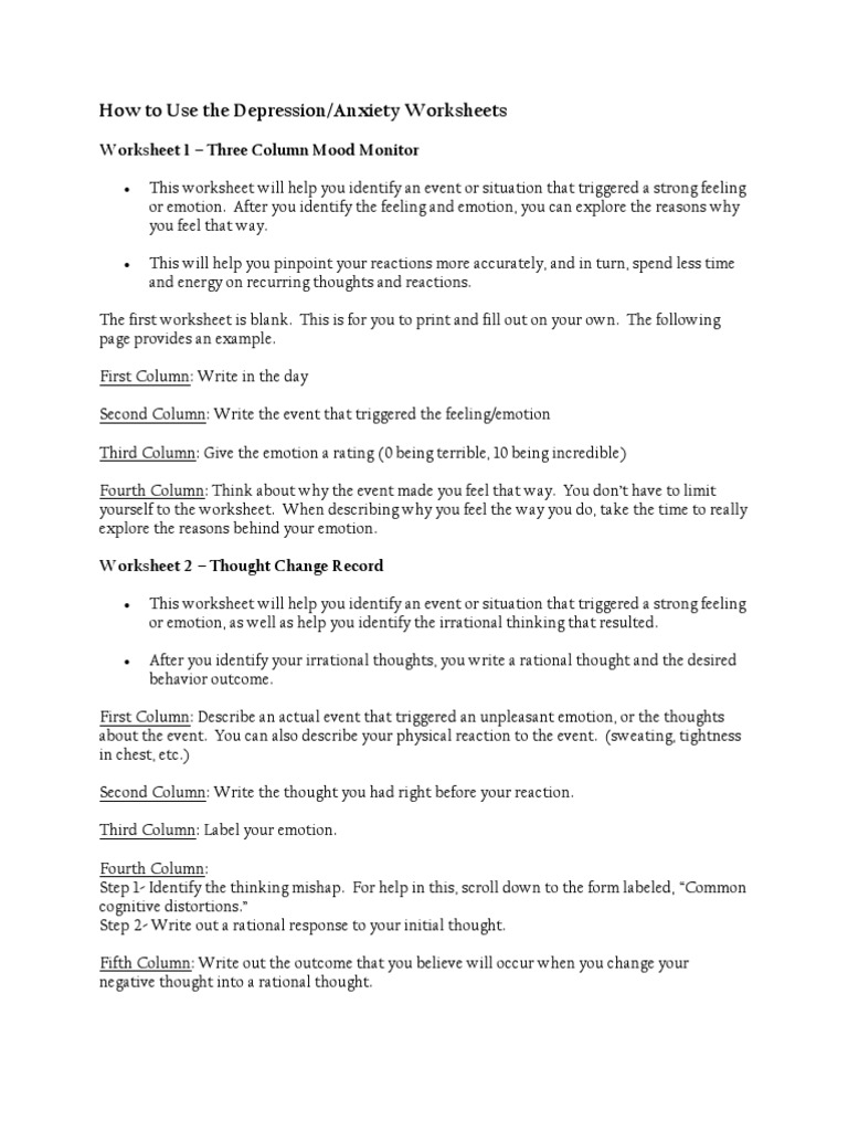 Worksheets Mood Worksheets time worksheets to print printable thoughts and mood emotions self improvement