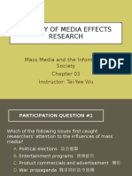 History of Media Effects Research: Mass Media and The Information Society Instructor: Tai-Yee Wu