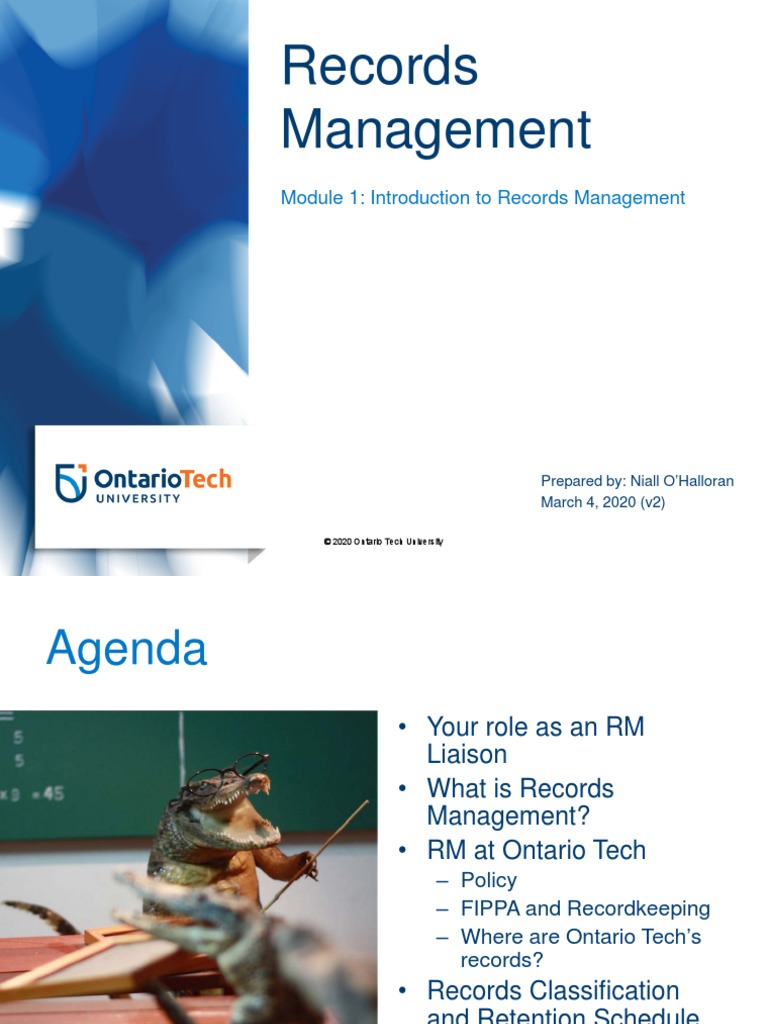 Module 1 Introduction To Records Management PDF Records Management Information Governance