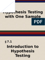 Hypothesis Testing With One Sample