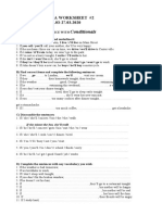 Conditionals: 10 A Worksheet #2 20.03-27.03.2020