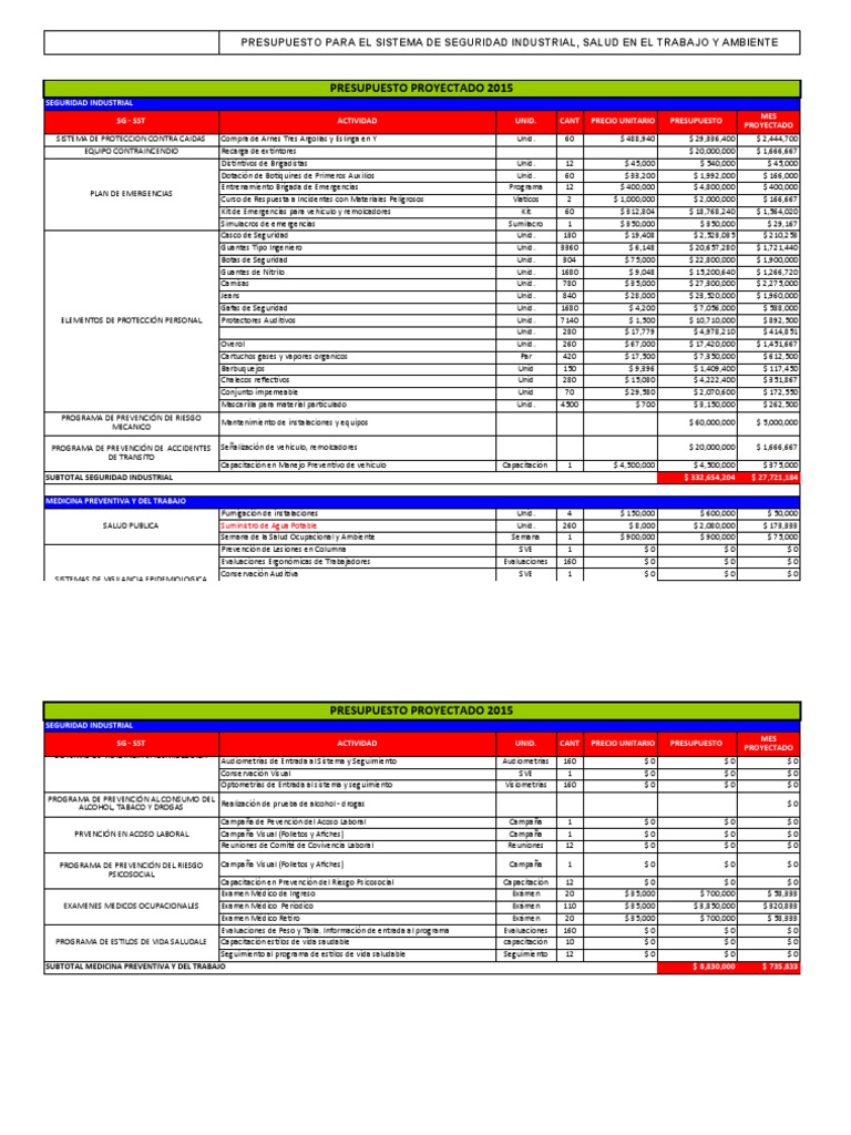Presupuesto Seguridad y Salud 2015 | PDF | Politica de salud | La seguridad