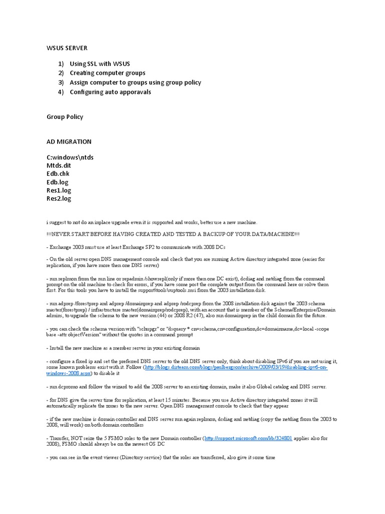 WSUS GPO Configuration Guide | PDF | Domain Name System | Group Policy