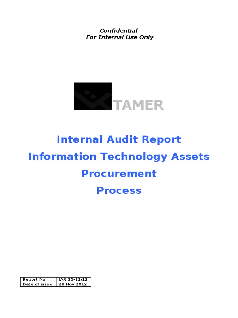 IT Assets Procurement Audit Report | PDF | Procurement | Internal Audit
