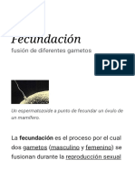 Fecundación: fusión de gametos