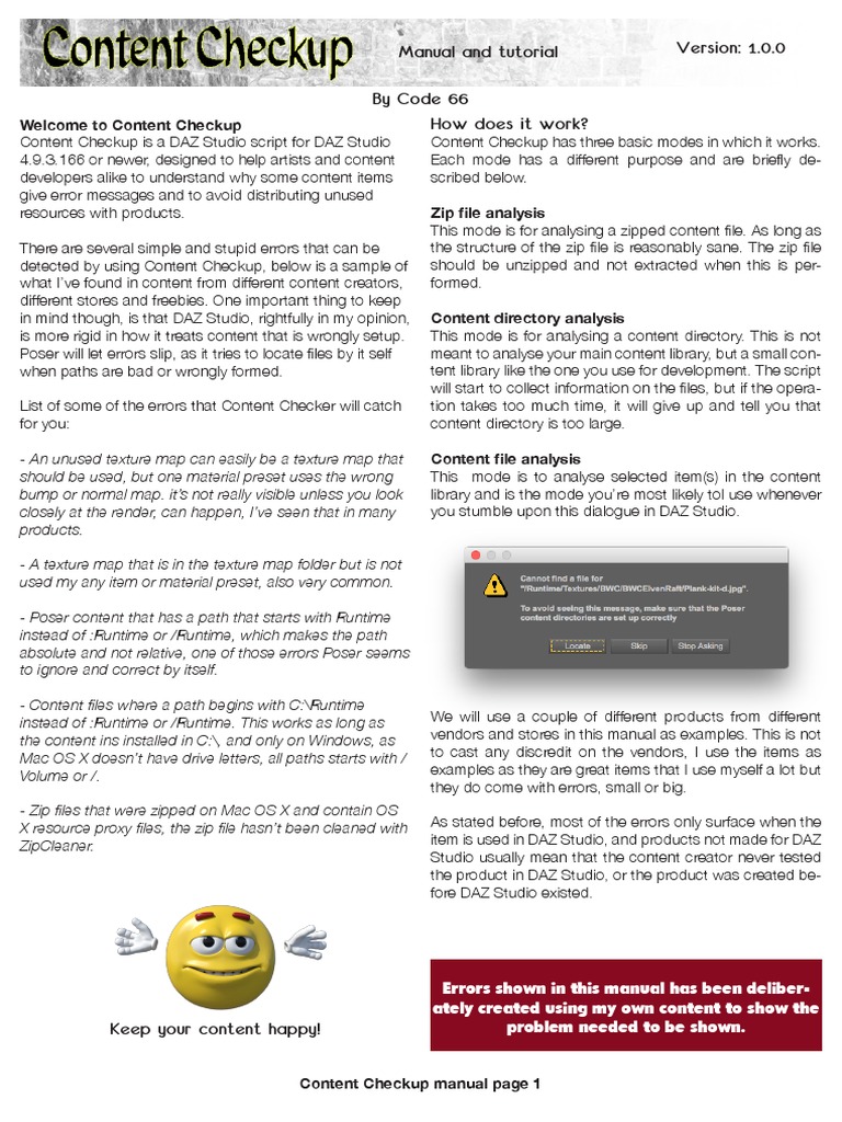 By Code 66 Manual and Tutorial: Welcome To Content Checkup | PDF | Zip ...