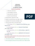 A) Match The Two Halves of The Sentences: Homework Composition 5.1 Partiple Clauses