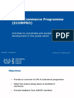 UPU E-Commerce Programme (Ecompro) : Activities To Coordinate and Accelerate E-Commerce Development in The Postal Sector