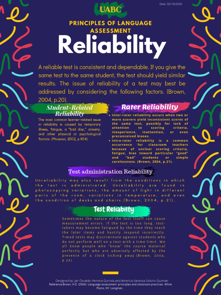 Principles of Language Assessment Reliability | PDF | Tests | Cognition