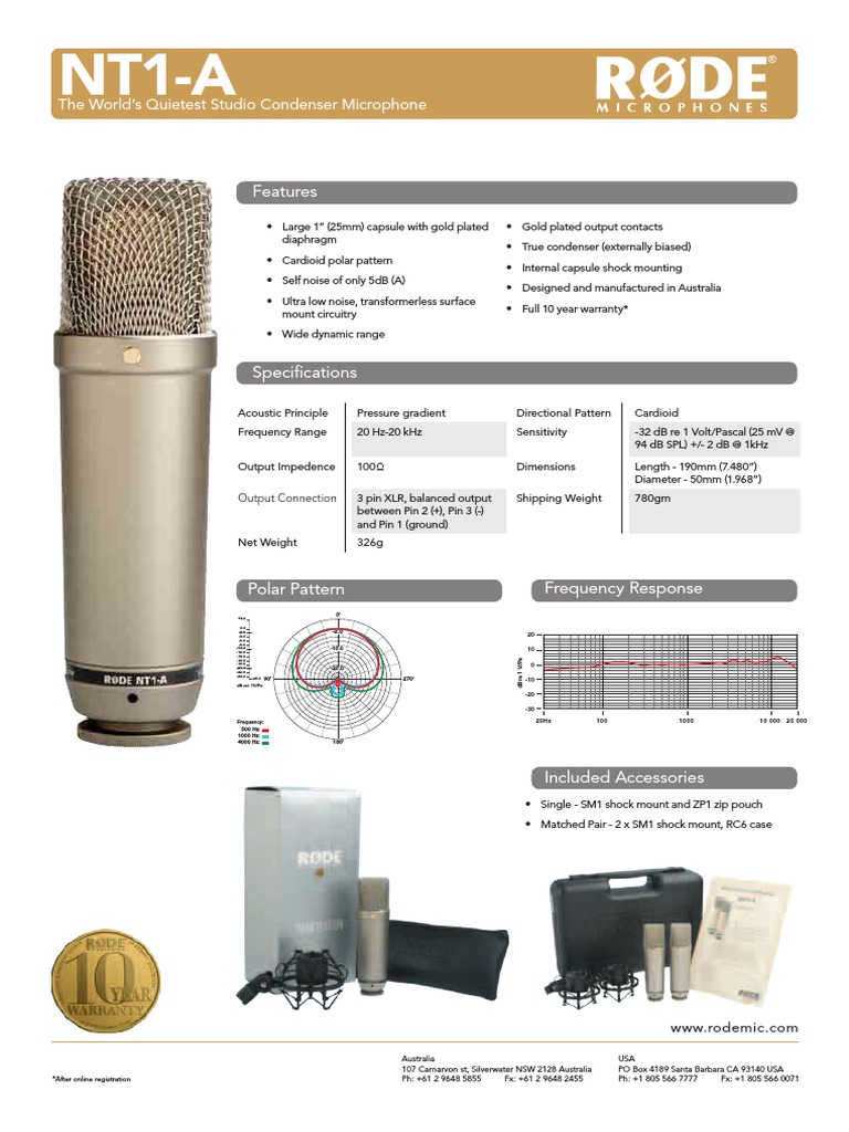 Features Multi Powered 3/4" Condenser Microphone The World's Quietest