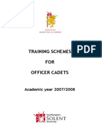 Training Schemes FOR Officer Cadets: Academic Year 2007/2008