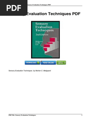 洋書 Sensory Evaluations Techniques Sensory Evaluation Techniques by Morten C. Meilgaard | Goodreads