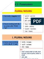 Unit 2: Possessions: I. Plural Nouns