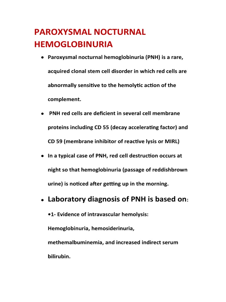 Understanding Paroxysmal Nocturnal Hemoglobinuria | PDF