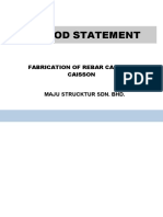 Method Statement: Fabrication of Rebar Cages in Caisson