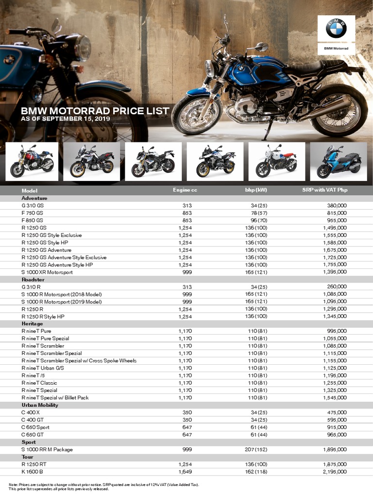 bmw-motorrad-price-list-as-of-september-15-2019-pdf-sports-cars