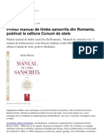 Primul Manual de Limba Sanscrita Din Romania Publicat La Editura Cununi de Stele