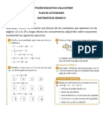 PLAN DE ACTIVIDADES de Matemáticas