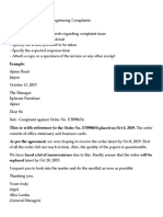 Letter of Complaint (Demanding Refund or Repair)