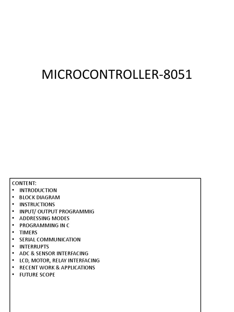 Microcontroller 8051 | PDF | Microprocessor | Microcontroller