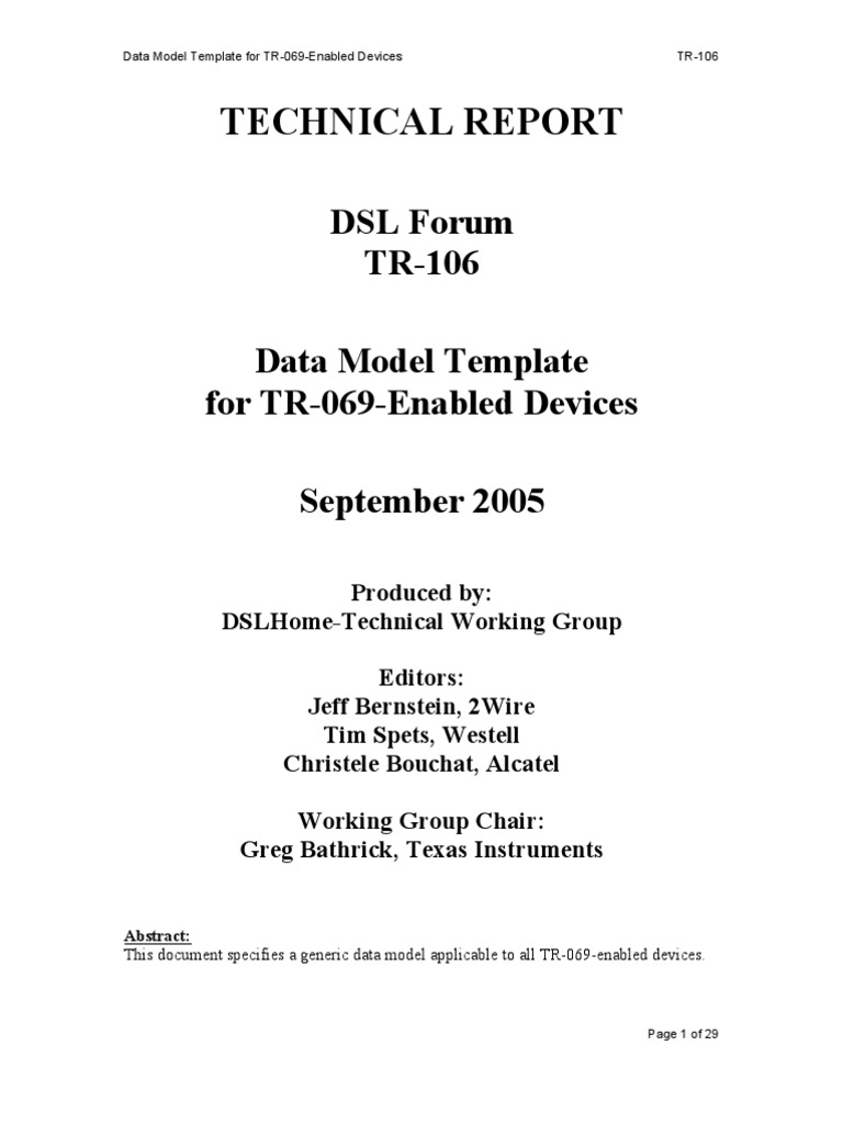 TR 106 | PDF | Object (Computer Science) | Customer Premises Equipment