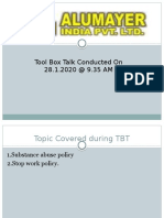 Tool Box Talk Conducted On 28.1.2020 at 9.35 AM