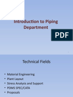 Introduction To Piping Department