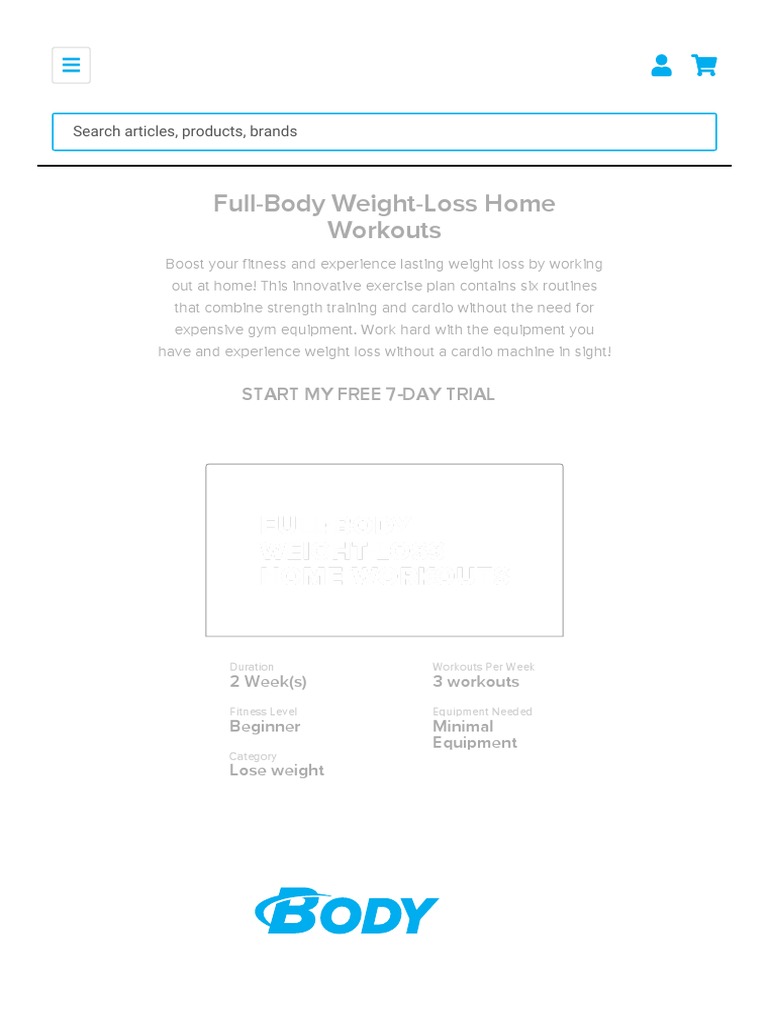 Full Body Weight Loss Home Workouts Pdf Physical Fitness Kettlebell