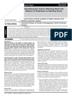 Identifying The Factors Affecting Work-Life Balance of Employees in Banking Sector