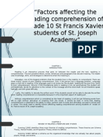 Factors Affecting The Reading Comprehension of Grade