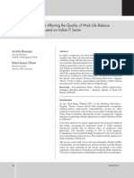 A Study On The Factors Affecting The Quality of Work Life Balance Amongst Employees: Based On Indian IT Sector