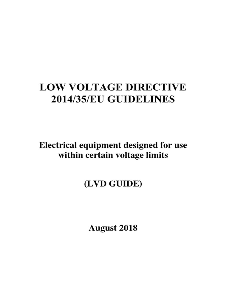 Low Voltage Directive 2014/35/EU Guide | PDF | Directive (European ...
