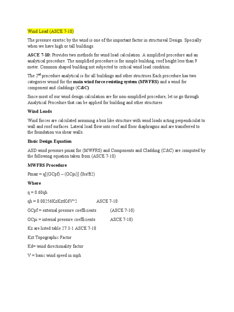 ASCE 7-10 Wind Load Calculation Guide | PDF | Technology & Engineering