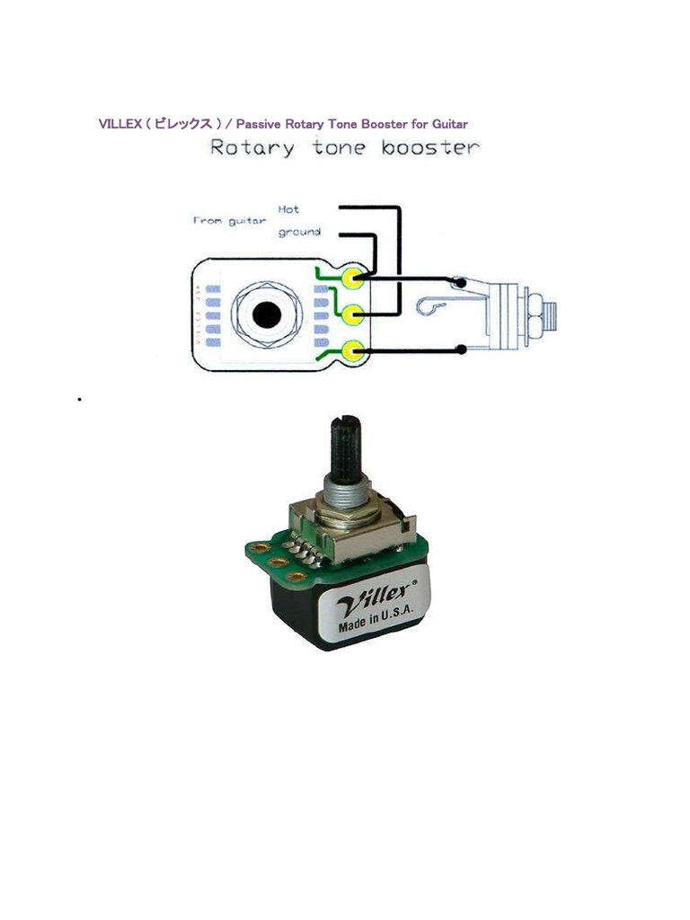 VILLEX Passive Rotary Tone Booster For Guitar | PDF