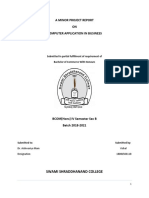 A Minor Project Report ON Computer Application in Business: Swami Shraddhanand College