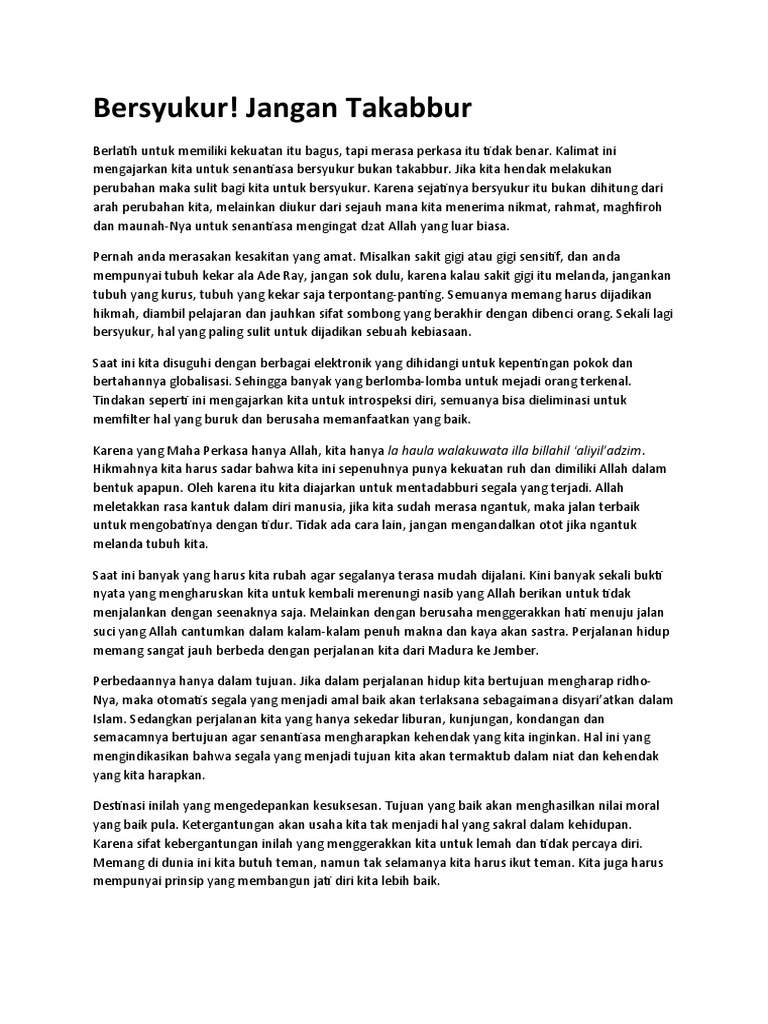 Bersyukur Jangantakabbur Pdf