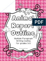 Animal Outline: Multiple Paragraph Writing Outline For Grades 3-5